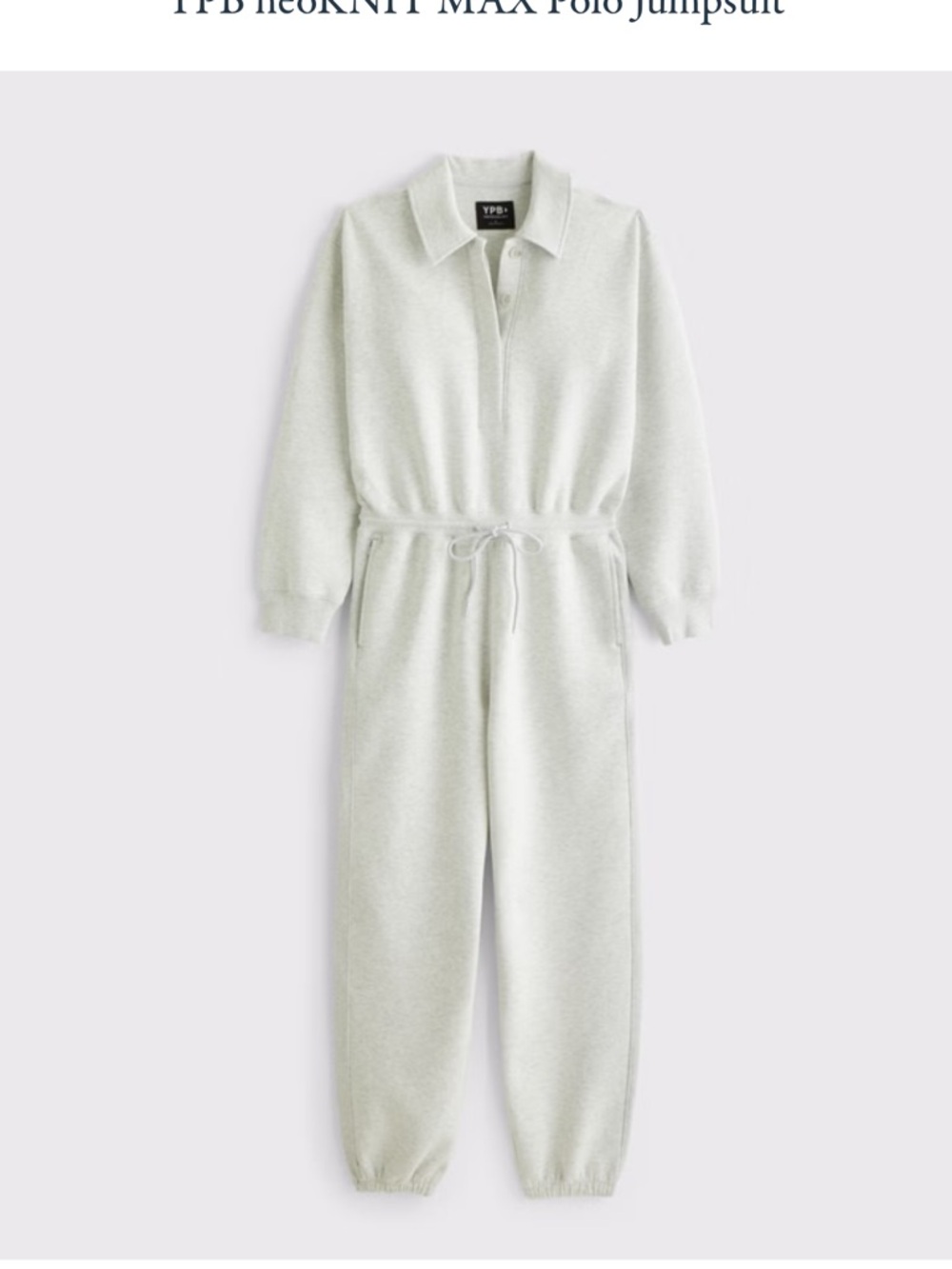 Abercrombie knit polo jumpsuit in light heather gray